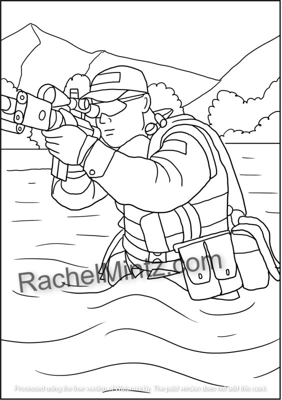 Navy SEALS Military Coloring Book, Navy Seals in Action - For Ages 8+ (PDF Book)