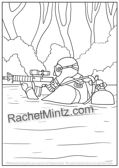 Navy SEALS Military Coloring Book, Navy Seals in Action - For Ages 8+ (PDF Book)