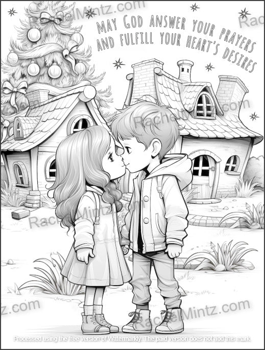 New Year's Love - Cute Whimsical Friends & Romantic Couples, New Year’s Eve Kisses (Digital PDF Book)