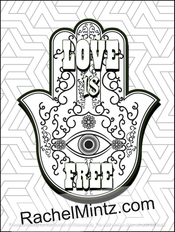 Spiritual Hamsa - Inspiring Words & Blessings - Adults Coloring Book (PDF Book)