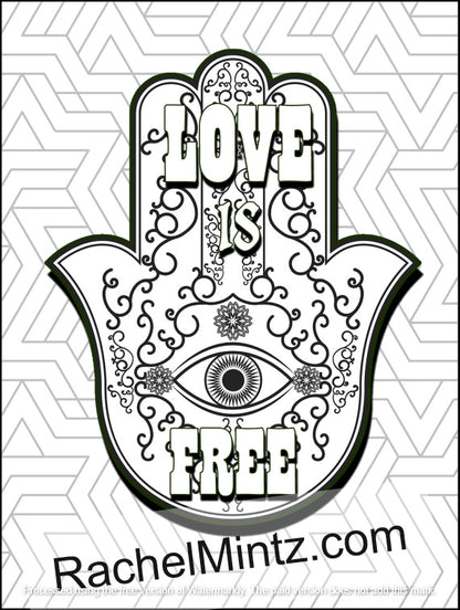 Spiritual Hamsa - Inspiring Words & Blessings - Adults Coloring Book (PDF Book)