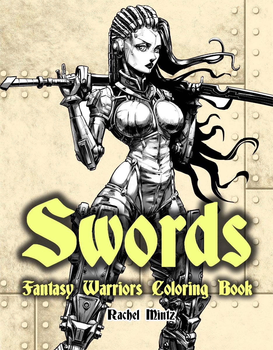 Swords Fantasy Warriors - Spartans, Valkyries, Legendary Vikings Coloring (PDF Book) For Adults