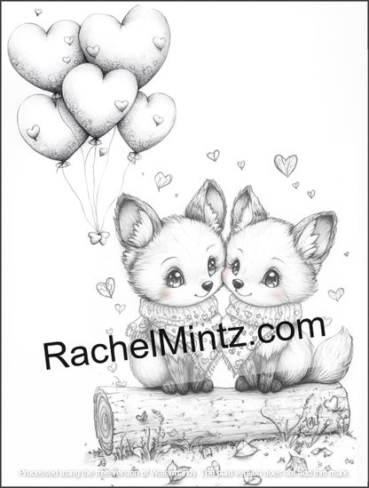 Tender Love - Romantic Grayscale Coloring Book (PDF Book)