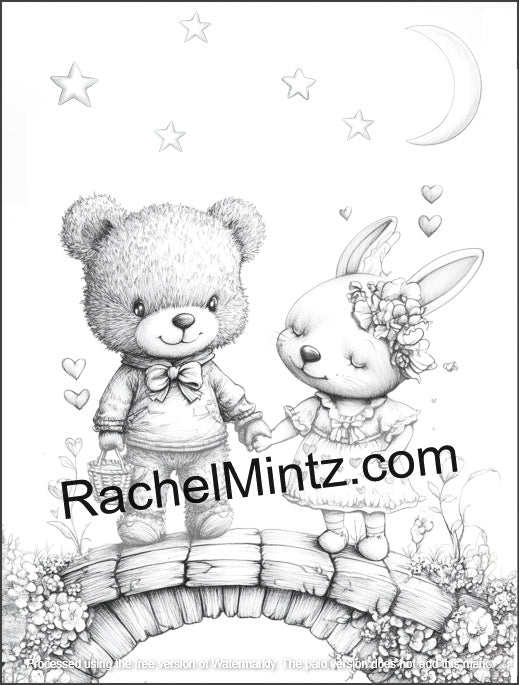 Tender Love - Romantic Grayscale Coloring Book (PDF Book)