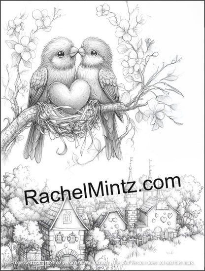 Tender Love - Romantic Grayscale Coloring Book (PDF Book)