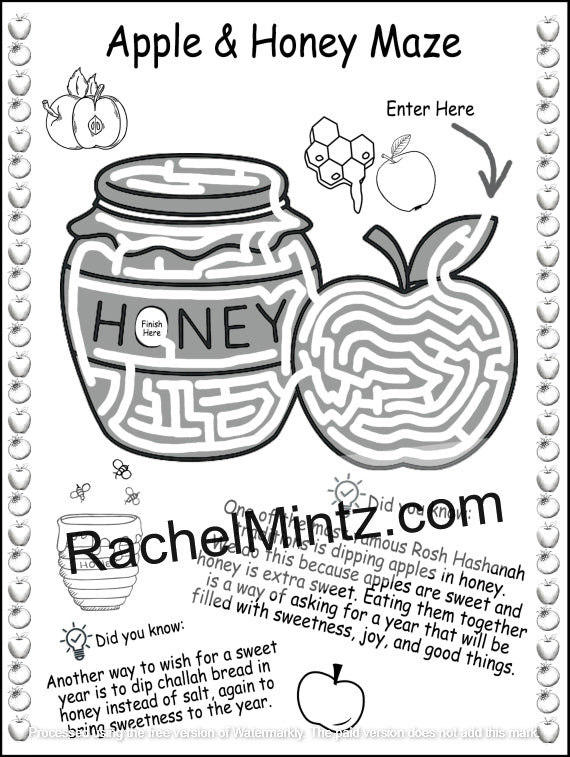 The Giant Activity Book For Rosh Hashanah & Sukkot - PDF Book Printable Pages