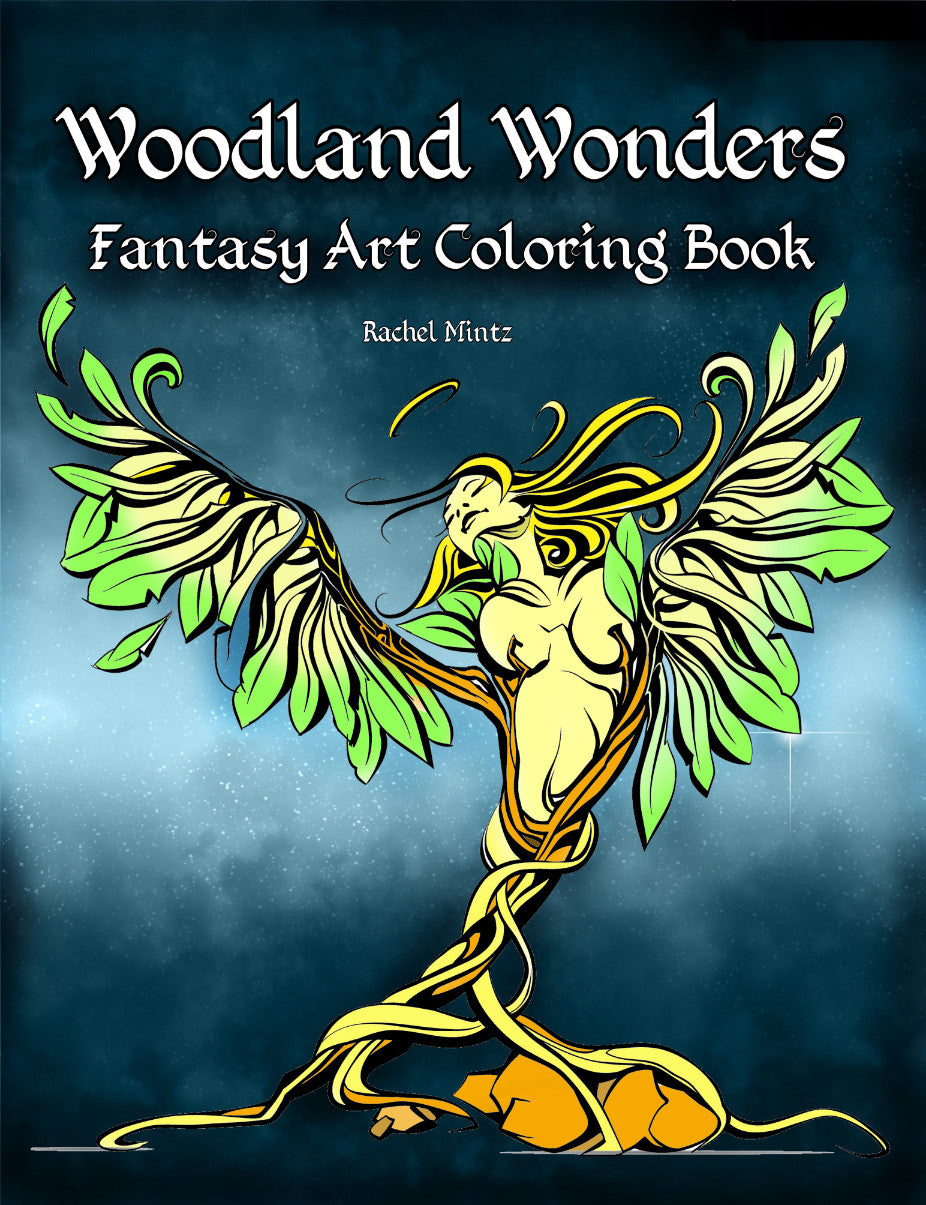 Woodland Wonders Fantasy Art Coloring Book, Beautiful Women and Wild