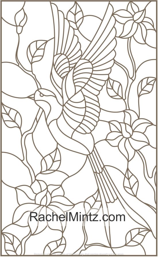 100 Gorgeous Stained Glass Art Coloring Book (Digital PDF Format) Rachel Mintz