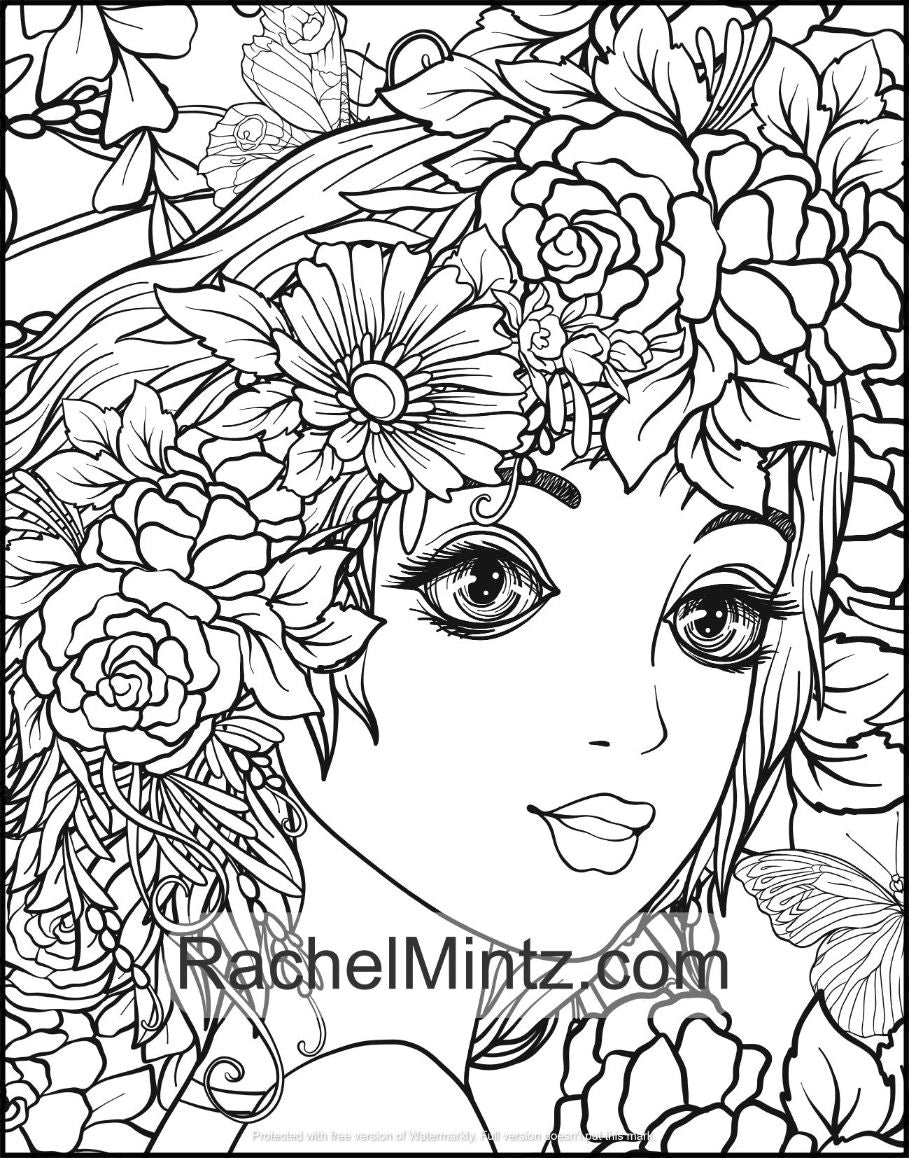 120 Flowers! Collection Coloring Book of Floral Bouquets, Blooming Vases, Roses & Beauties (Digital PDF Book) Rachel Mintz