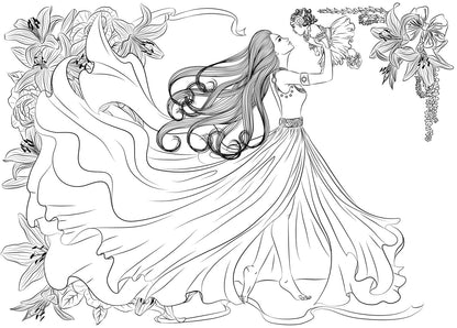 Wonderful Dresses - Beautiful Women In Ball & Evening Gowns Coloring Book