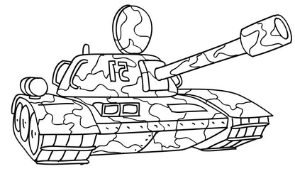 Armored Tanks - Military Theme, PDF Coloring Book For Kids