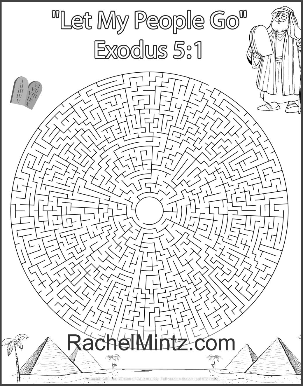 50 Passover Mazes - Activity Pages For Pesch, Seder Activity For Kids and Adults (PDF Format)