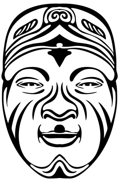 Japanese Masks - Large Print Coloring Book For Seniors or Visually Impaired (PDF)