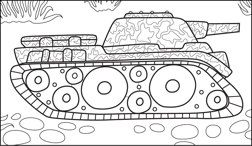 Armored Tanks - Military Theme, PDF Coloring Book For Kids