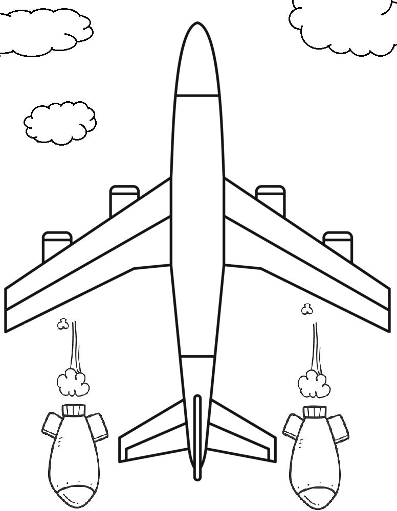 Air Force - PDF Coloring Book - For Toddlers & Kids (Ages 3-5)