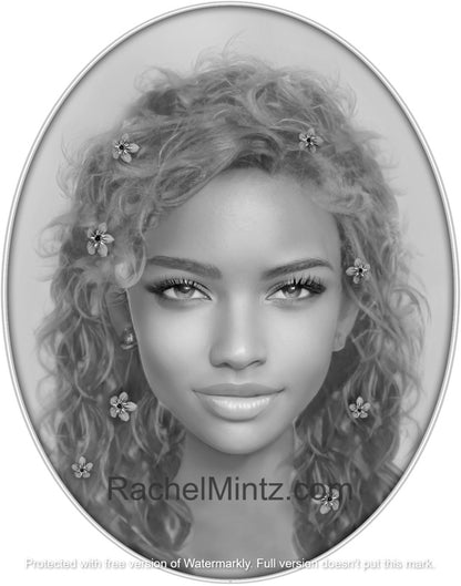 Angelic Beauties 2 - Grayscale Coloring for Adults (Digital PDF Book)