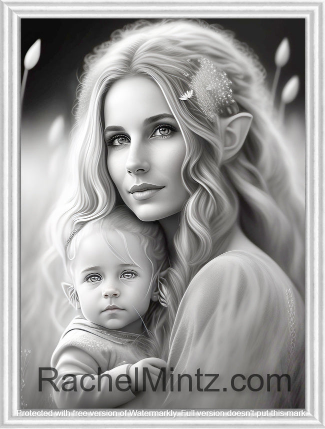 Angelic Mother Elf - Gorgeous Elves Couples Mom & Child, Elf Motherhoo