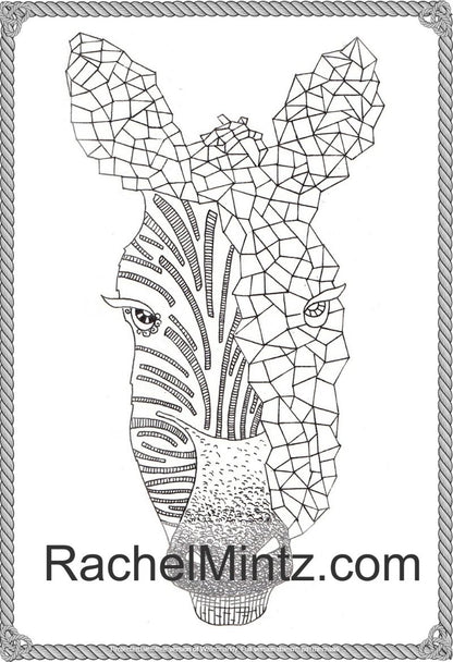 Mosaic Animals - Intricate Anti Stress Coloring Book, Detailed Relaxing Patterns (Digital Book)