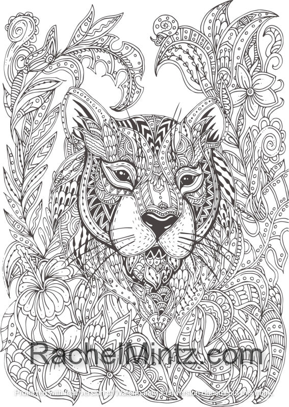Animals Nirvana - Color Relaxing & Very Detailed Patterns of Wild Animals - Printable Format Book