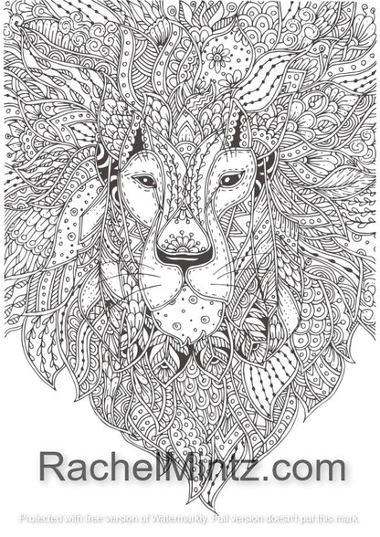 Animals Nirvana - Color Relaxing & Very Detailed Patterns of Wild Animals - Printable Format Book