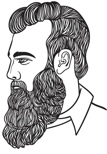 Just Beards - Coloring Book - Bearded Men, Hipsters, Guys, Men Portraits Rachel Mintz