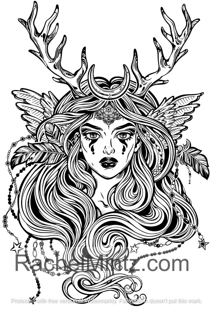 Beautiful Spells - Attractive Witches PDF Coloring Book For Adults
