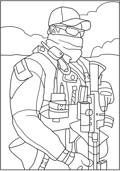 Black Ops - Military American Special Forces In Action, PDF Coloring Book