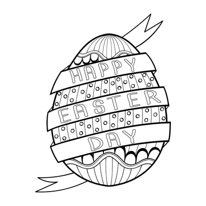 Bunny & Eggs - Easter, PDF Coloring Book For Kids