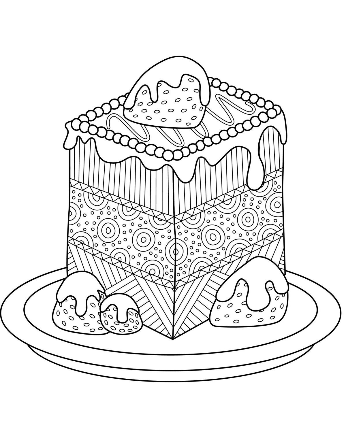 Dessert Food Coloring Pages Figgy Pudding Coloring Page Twisty