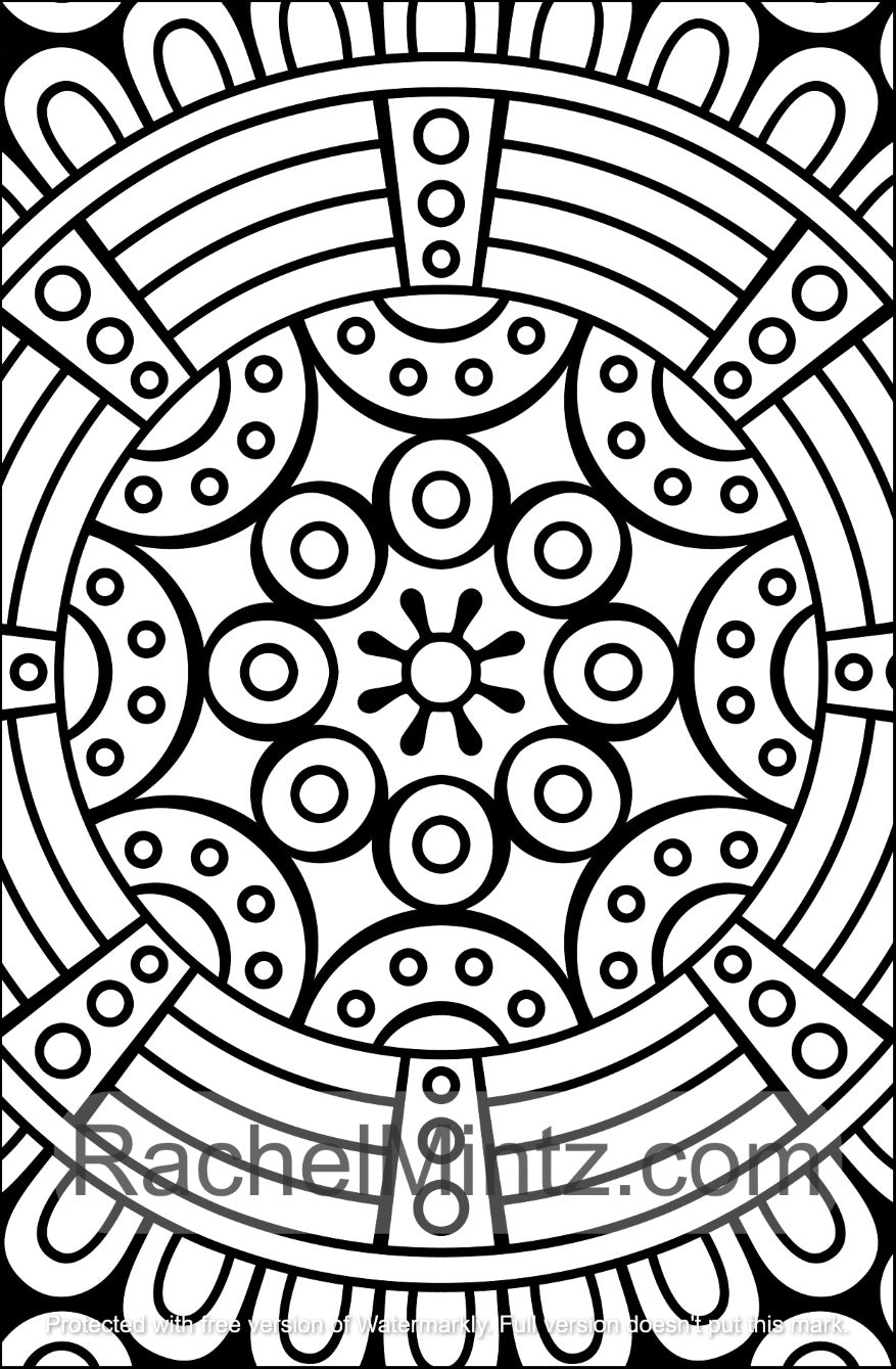 Close Up Mandala - Large Print Designs, Rachel Mintz PDF Coloring Book