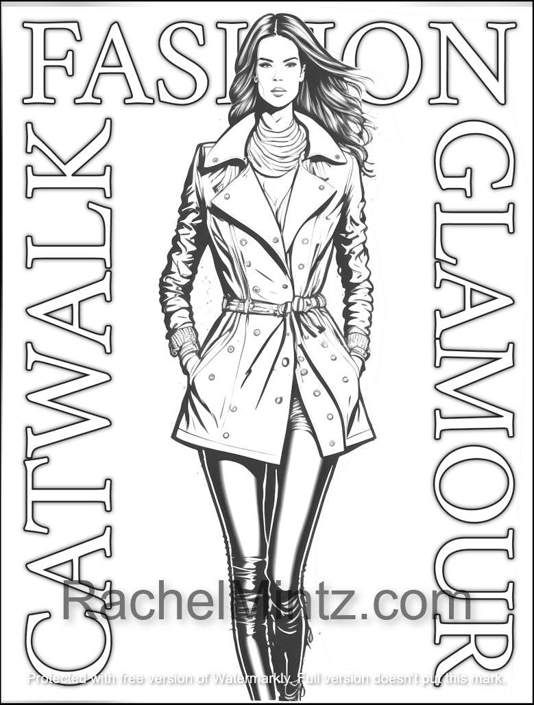 Cover Models, Fashion Coloring Book, Beautiful Catwalk Glamour Girls ...