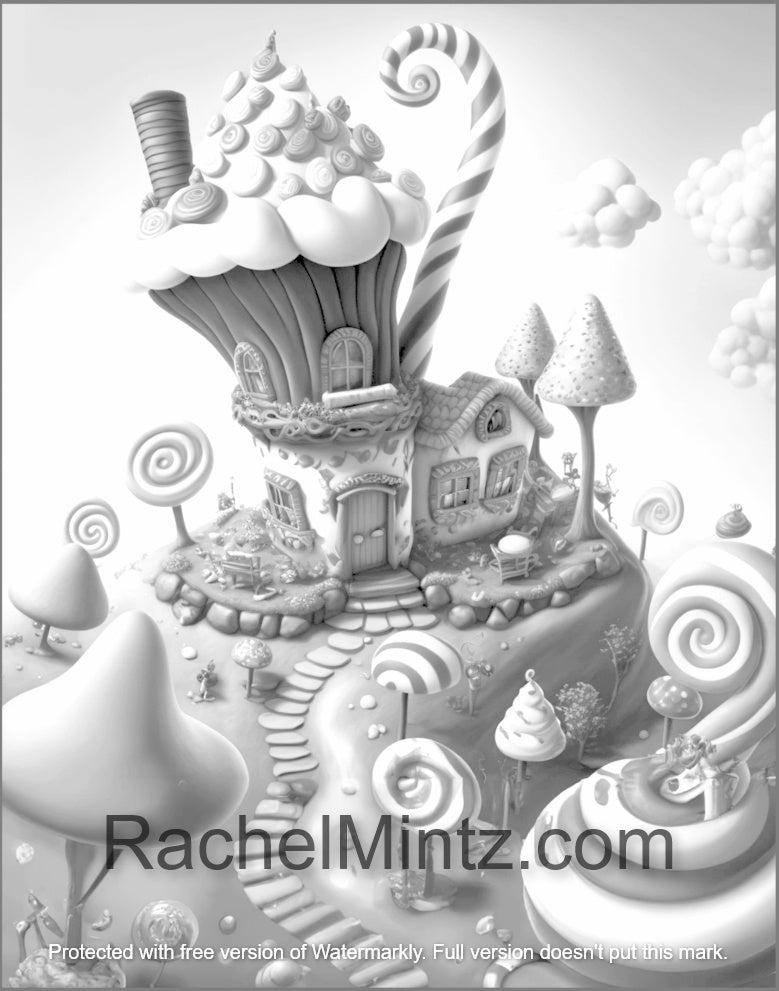 Cute Candy Houses Adorable Grayscale Fantasyland Plasticine Designs