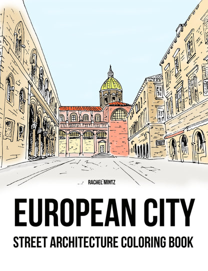 Deep Perspective - City Buildings & Public Places in 3D Perspective View, Urban Architecture PDF Coloring Book