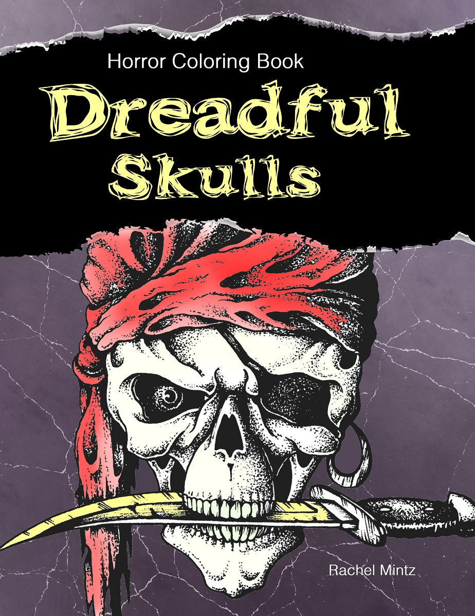 Dreadful Skulls - Horror, PDF Coloring Book - Skull Designs of Pirates, Vikings, Spartan