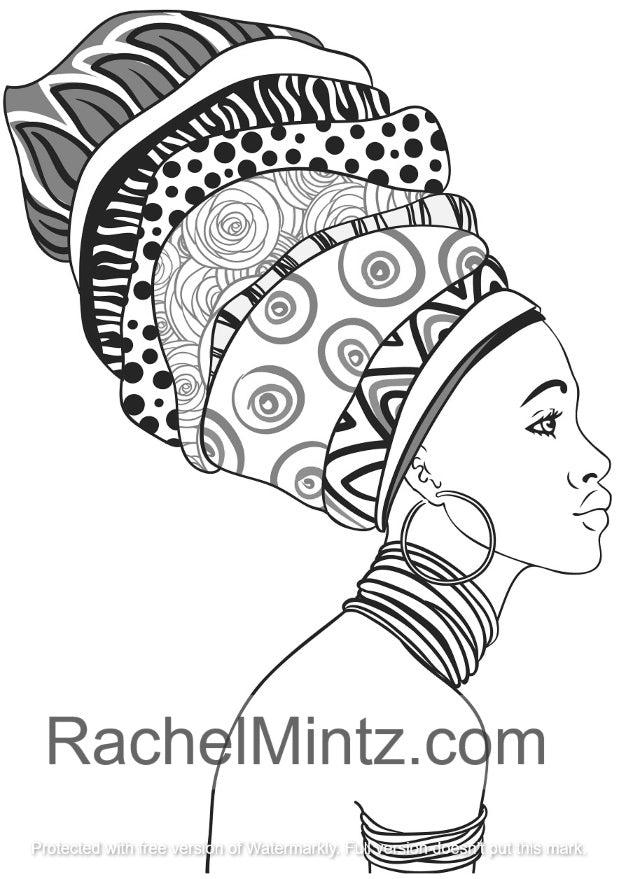 Enticing Women - Beautiful Multicultural Portraits, Rachel Mintz PDF Coloring Book