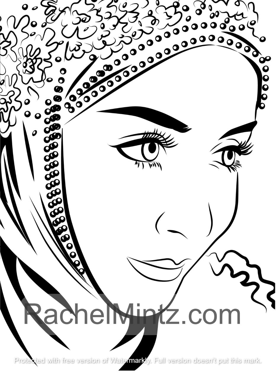 Enticing Women - Beautiful Multicultural Portraits, Rachel Mintz PDF Coloring Book