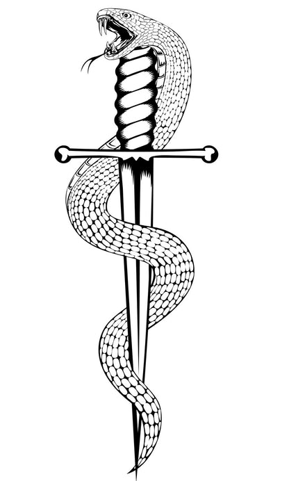 Fangs - Snakes Coloring Book - Dangerous Reptiles Tattoo Designs (PDF Book)