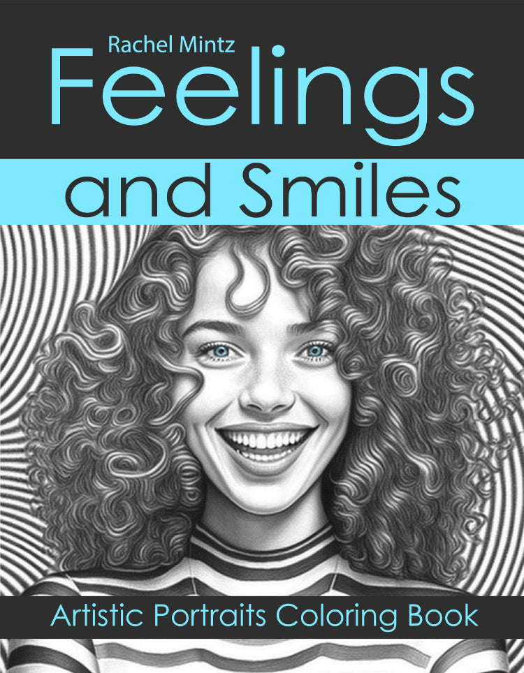Feelings and Smiles - Artistic Grayscale Portraits of Optimistic Women, Boys & Girls, AI Art (Printable PDF Book) by Rachel Mintz