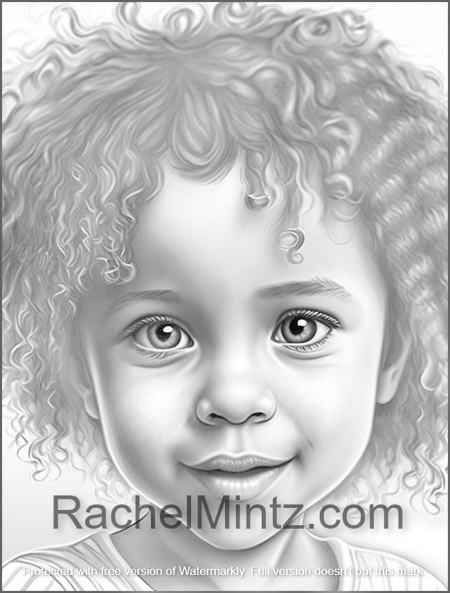 Feelings and Smiles - Artistic Grayscale Portraits of Optimistic Women, Boys & Girls, AI Art (Printable PDF Book) by Rachel Mintz