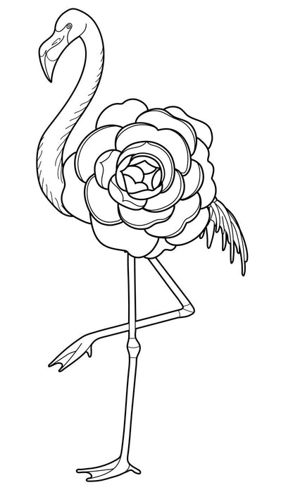 Flamingos, PDF Coloring Book - Enjoy Romantic Decorative Pages