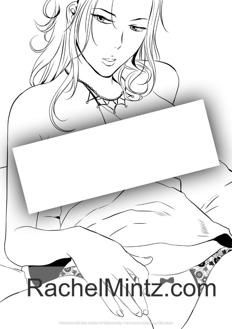 Flirty Topless Girls - Sexy Coloring Book, NSFW, For Adults 21+ Erotic Nude Anime Women (Digital Format)