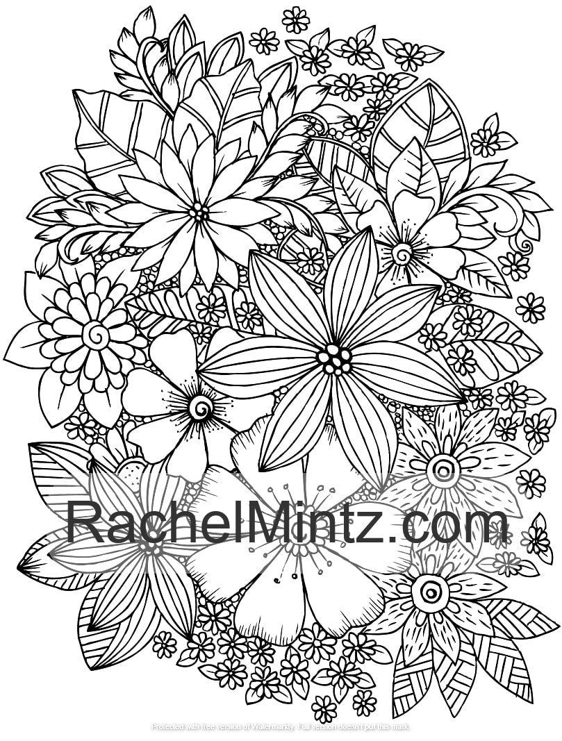 Floral Paradise - Relaxing Flowers, Beautiful Floral Anti Stress Designs, Digital Edition Coloring Book