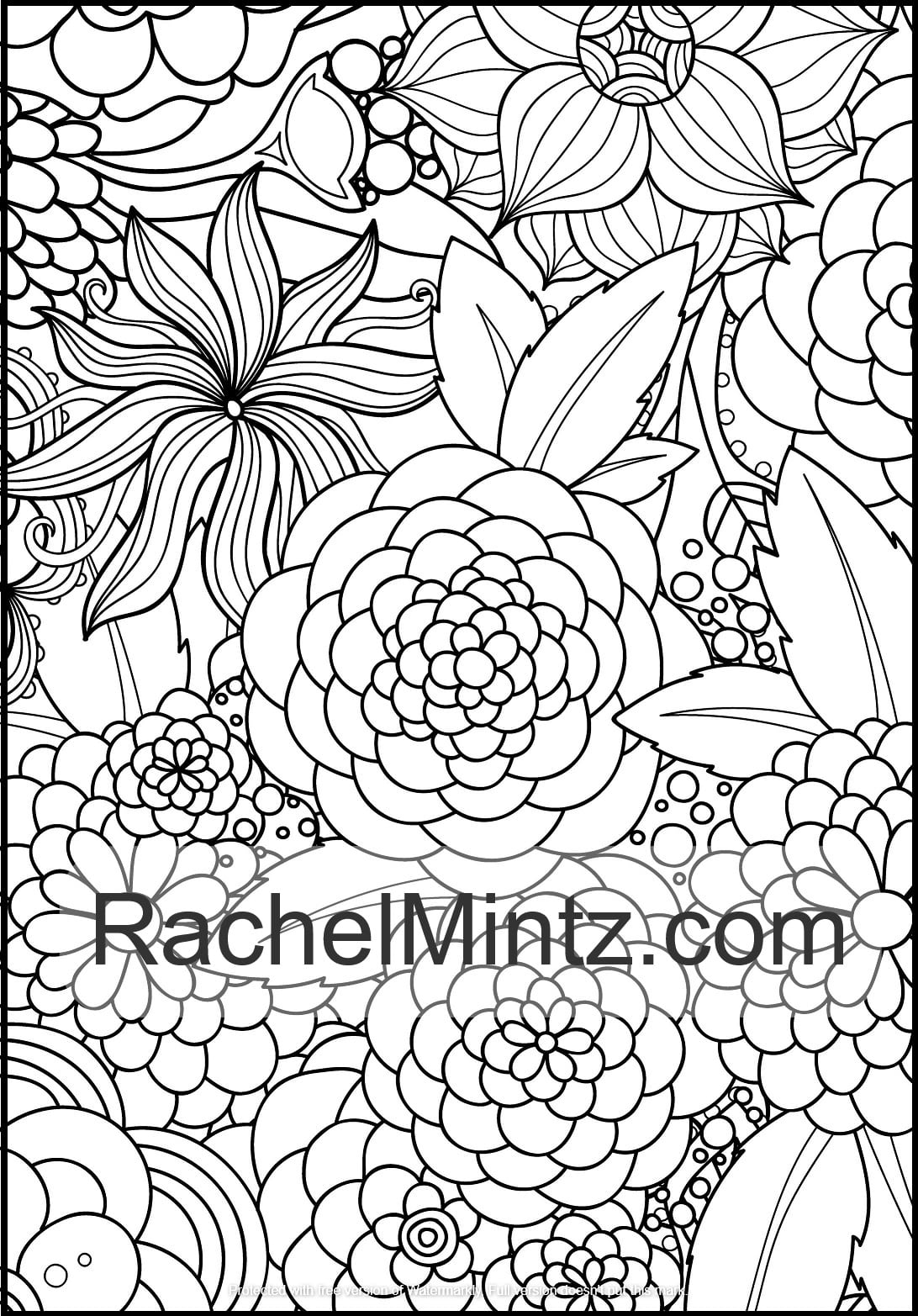 Floral Paradise - Relaxing Flowers, Beautiful Floral Anti Stress Designs, Digital Edition Coloring Book