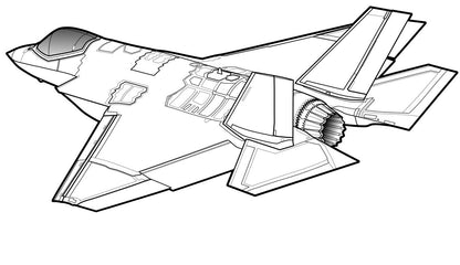 Flying War Machines - Fighter Jets, PDF Coloring Book