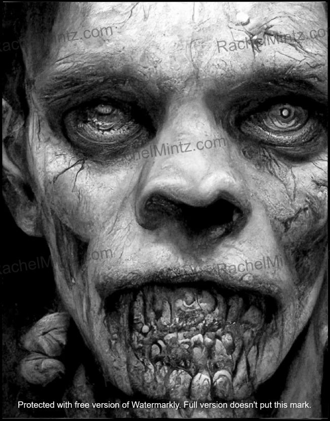 Freak Faces Nightmare - Gruesome Horror Grayscale, Monsters & Zombies (Digital PDF Book) by Rachel Mintz