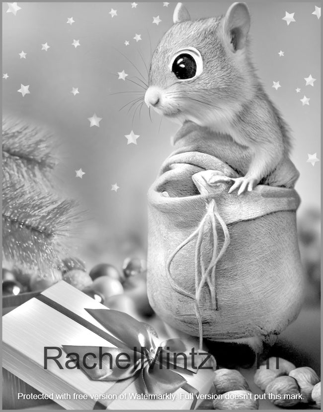 Furry Christmas Friends Coloring Book - Grayscale Noel Art Designs With Cute Kittens & Friends (PDF Book)