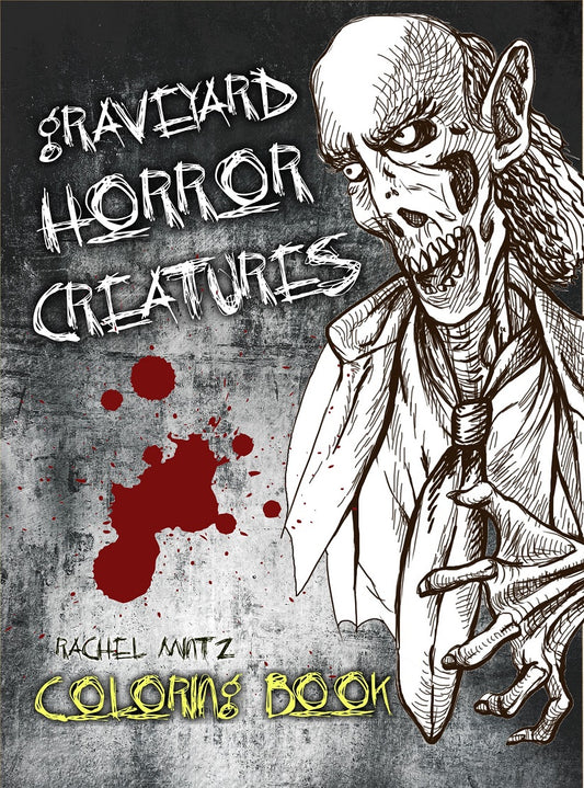 Graveyard Horror Creatures - 50 Hand Drawn Demons, Tombs, Monster Zombie Freaks - PDF Book Rachel Mintz