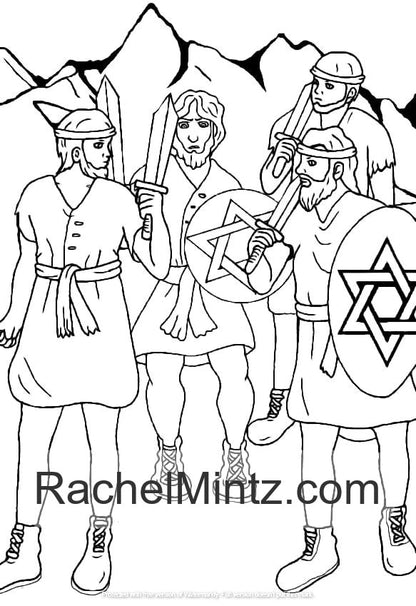 Happy Hanukkah - Coloring Book For Kids, Jewish Holiday, Judah Maccabee, Menora, Cruse of Oil (PDF Book)