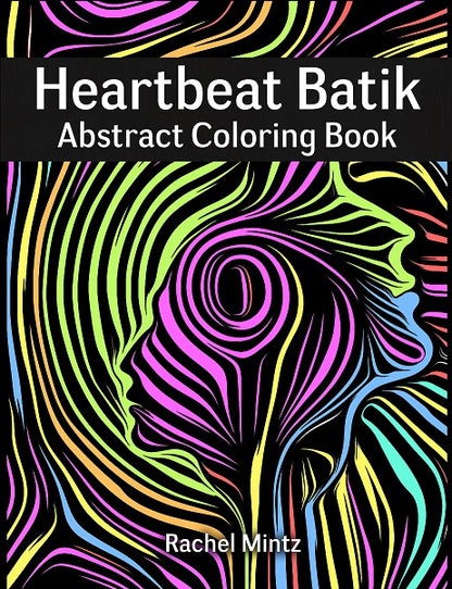 Heartbeat Batik - Abstract Large Print Coloring Book With High Contrast Swirl Patterns for Relaxation, Digital PDF Book
