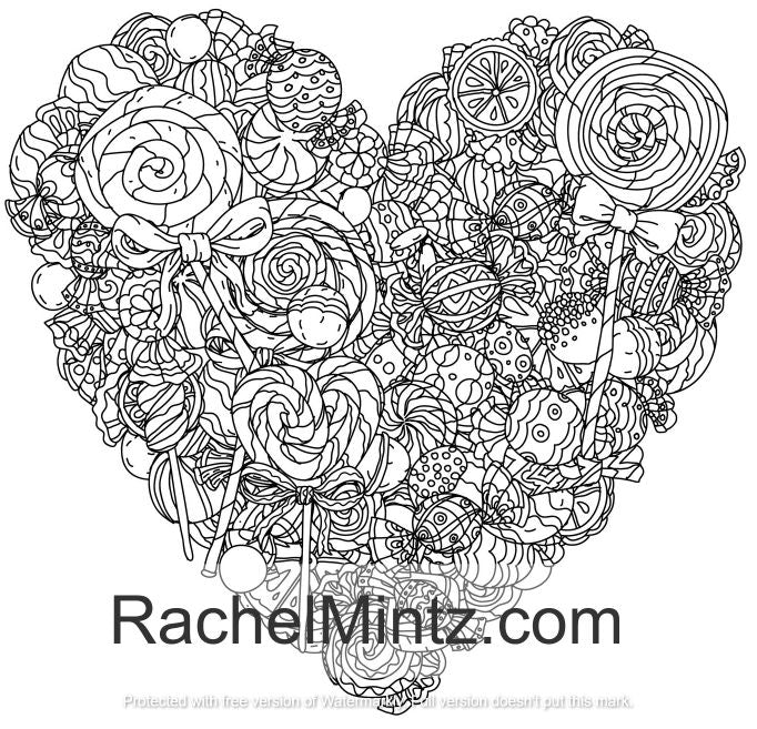 Hearts of Zen - Relaxing Detailed Coloring Book, Intricate Heart Designs (Digital PDF Format)